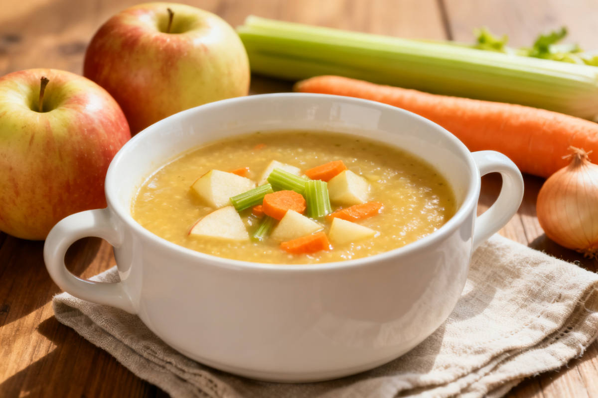 Apple Soup with Celery and Carrots
