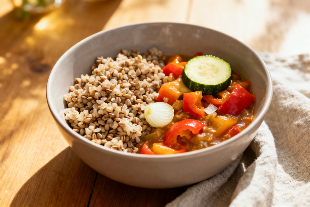 Buckwheat with Stewed Vegetables