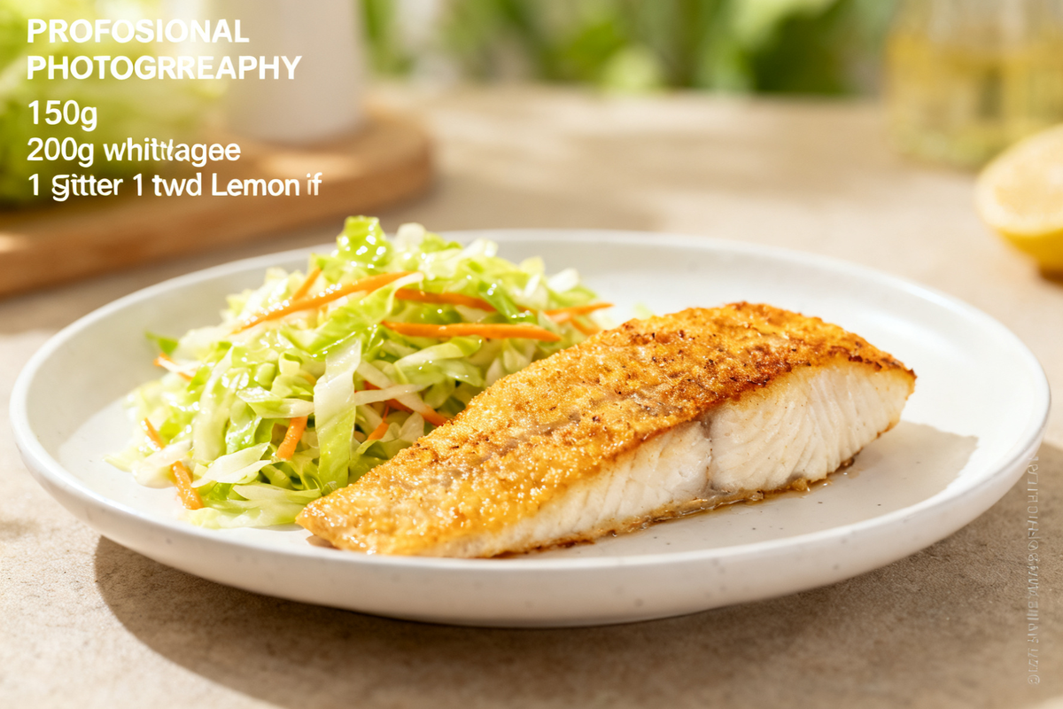 Baked Fish with Cabbage Slaw