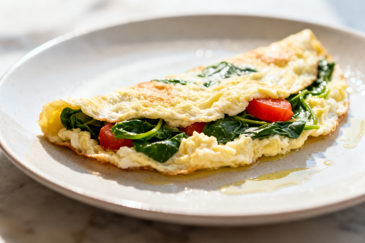 Egg White Omelette with Spinach