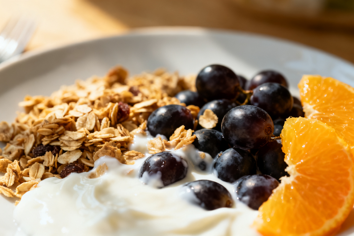 Muesli with Grapes and Yogurt