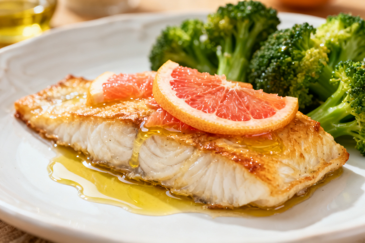 Baked Fish with Grapefruit
