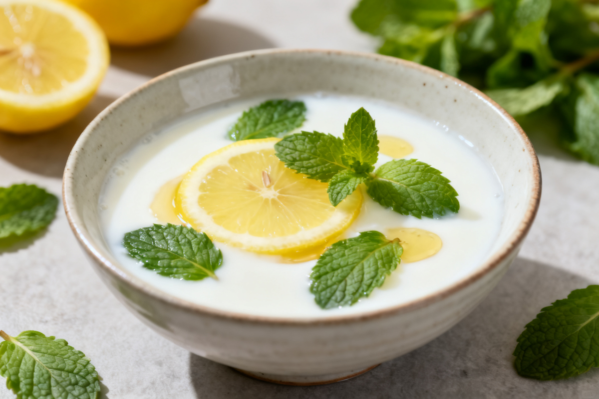 Kefir Cooler with Mint and Lemon