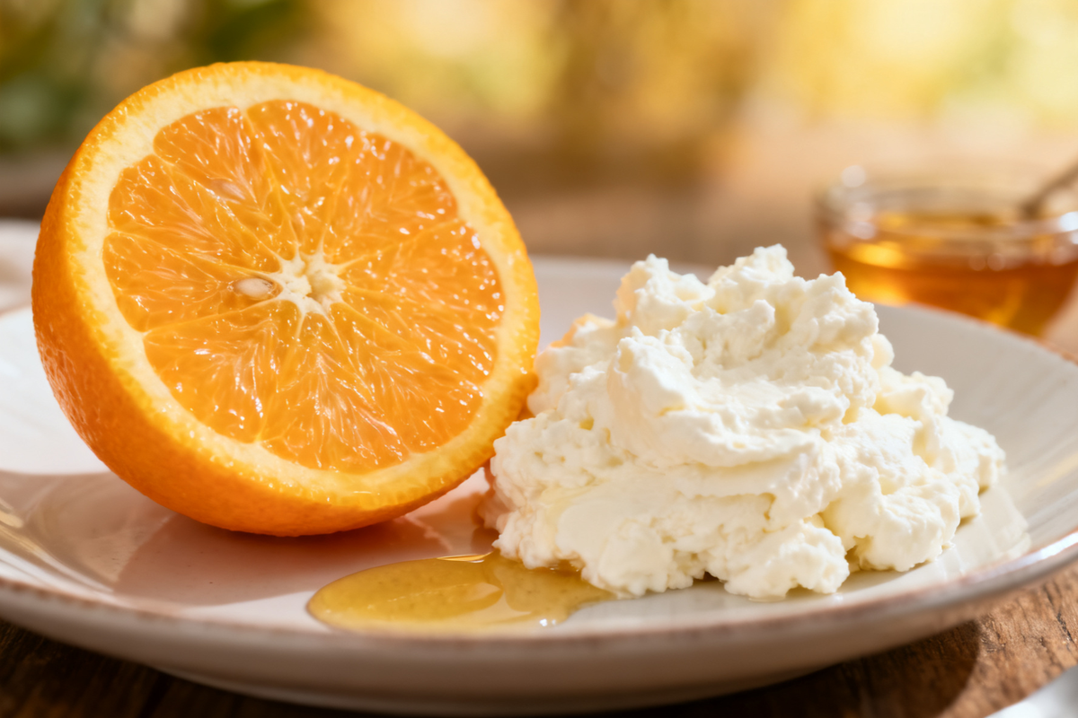 Orange with Cottage Cheese