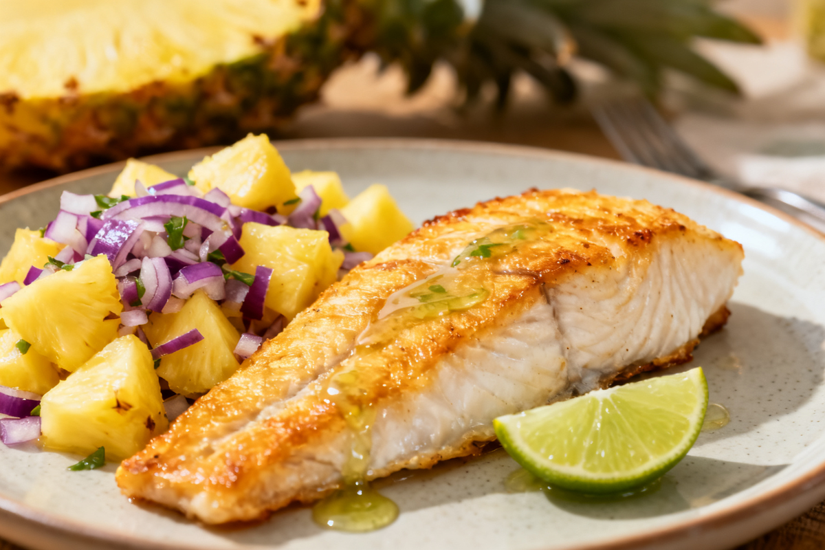 Baked Fish with Pineapple Salsa