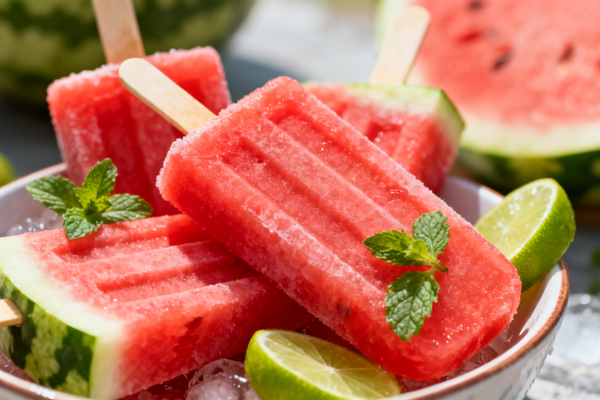 Frozen Watermelon Popsicles