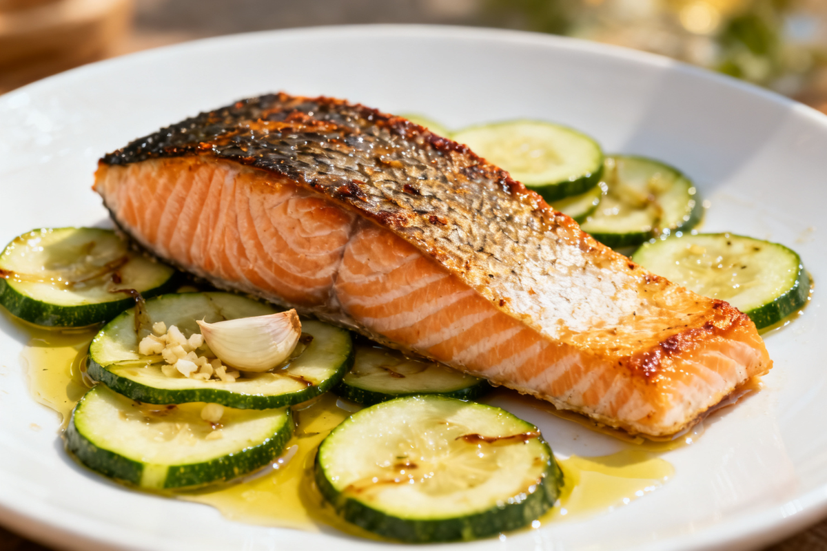 Baked Salmon with Zucchini
