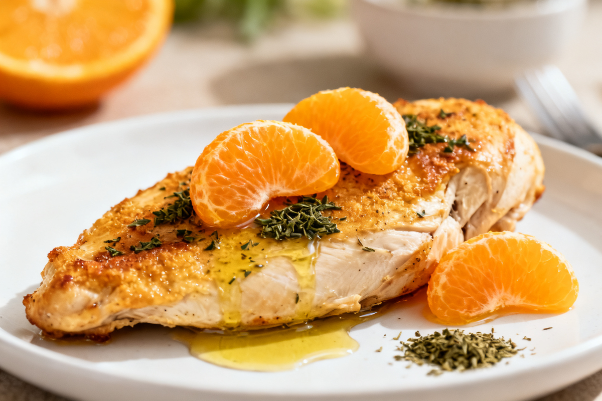 Baked Chicken with Mandarin