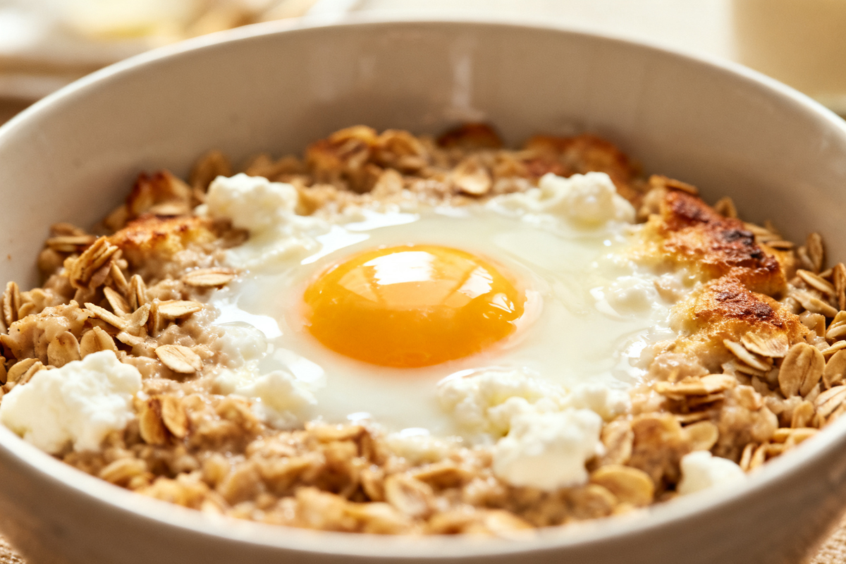 Baked Oatmeal with Cottage Cheese