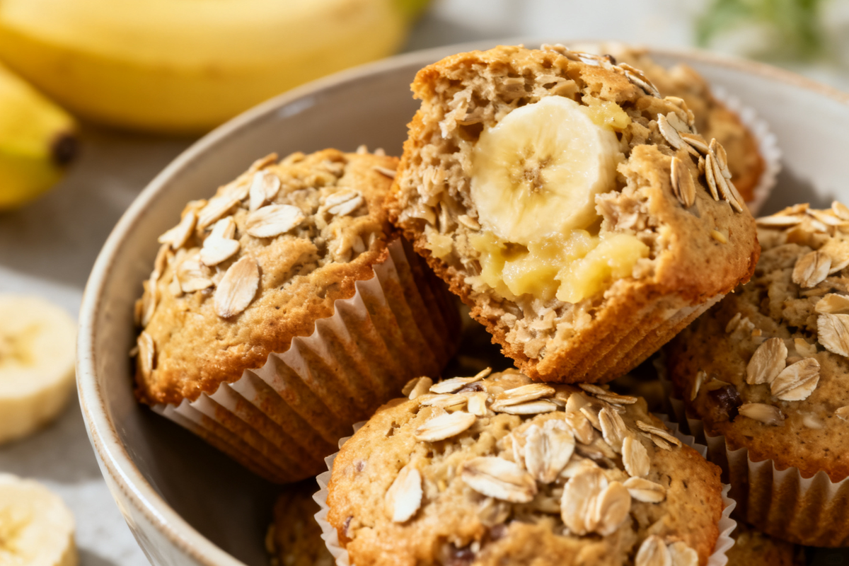 Oatmeal and Banana Muffins