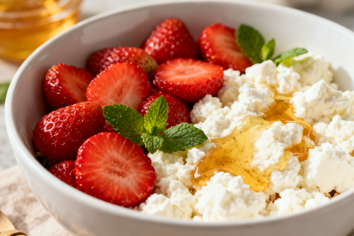 Strawberry and Cottage Cheese Bowl