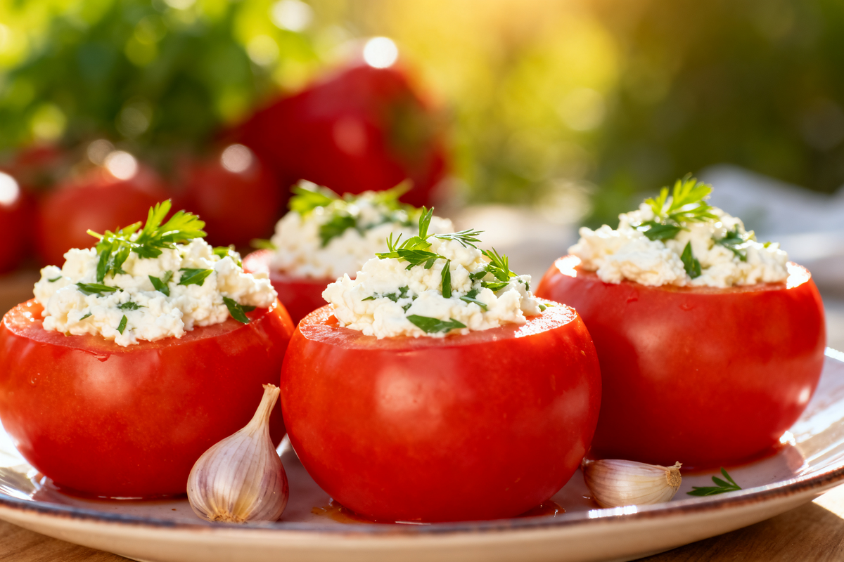 Stuffed Tomatoes with Cottage Cheese