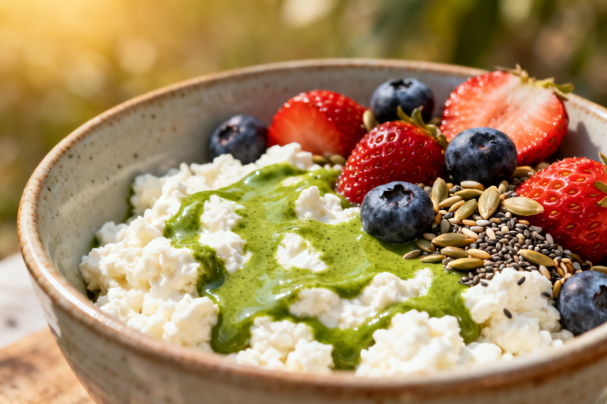 Green Tea Cottage Cheese Bowl