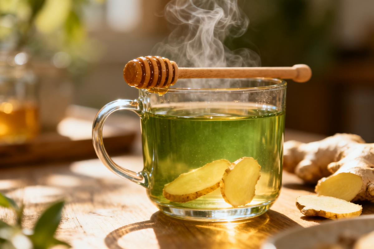 Green Tea with Ginger and Honey