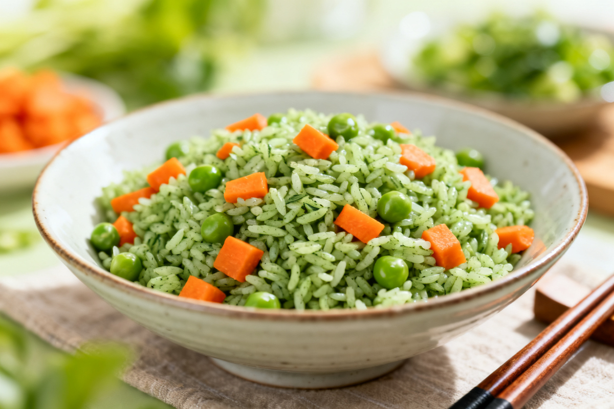 Green Tea Rice with Vegetables