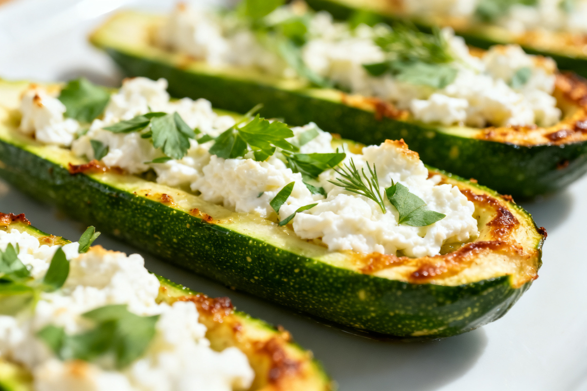 Baked Zucchini with Cottage Cheese