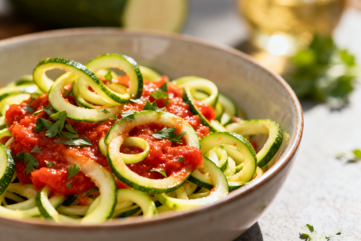 Zucchini Noodles with Tomato Sauce